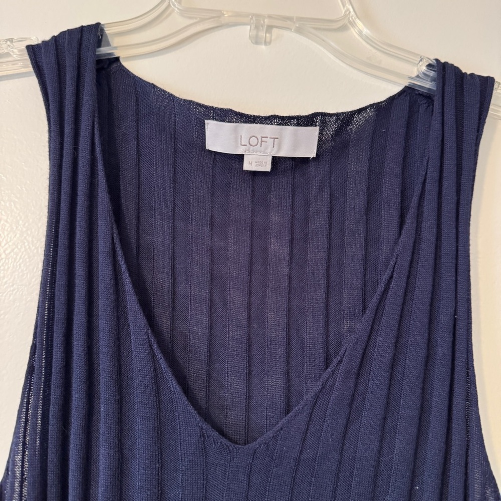 LOFT Deep Blue V-Neck Sleeveless Top